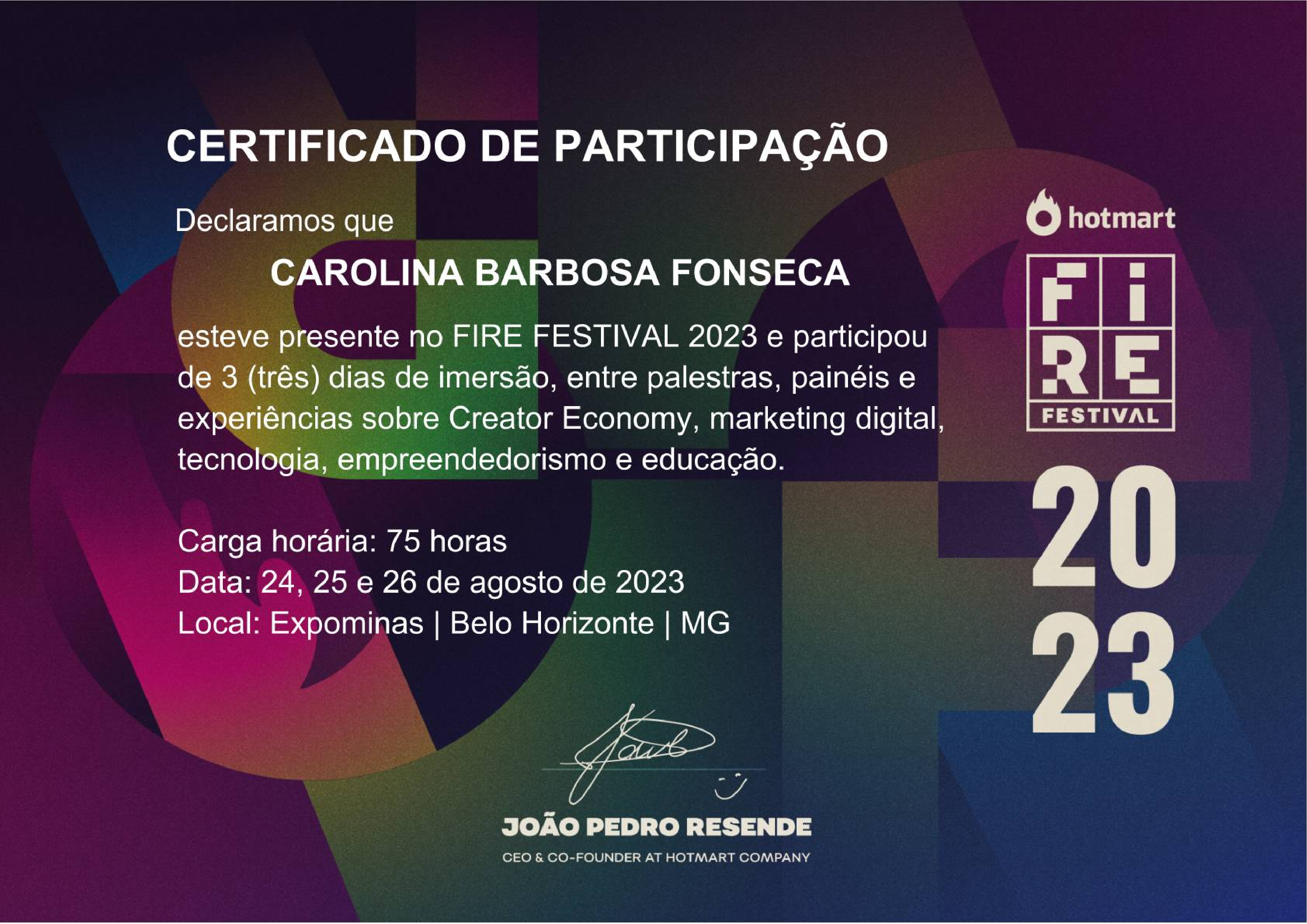Carol Fonseca Estúdio - Certificados